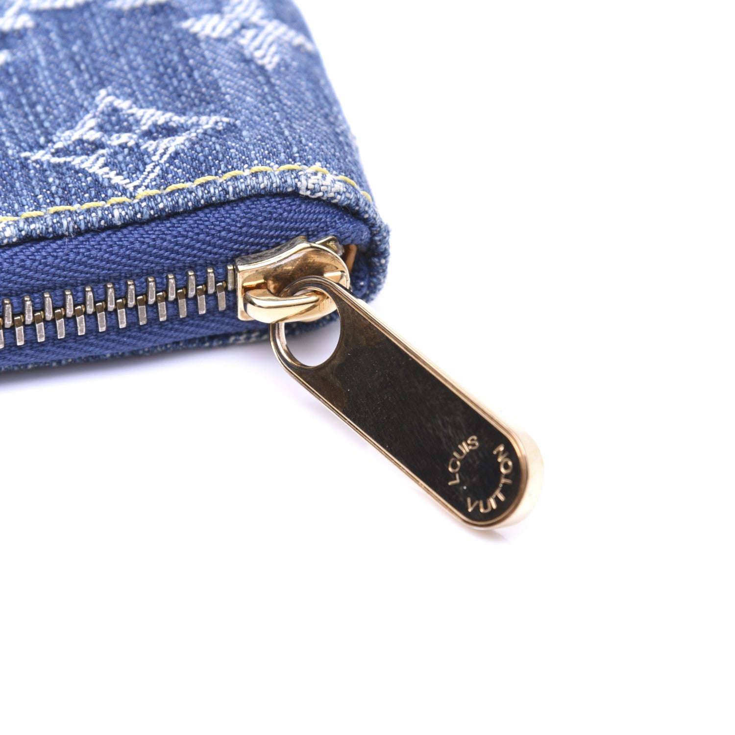 Louis Vuitton Denim Zip Compact Wallet Blue 12 of 14