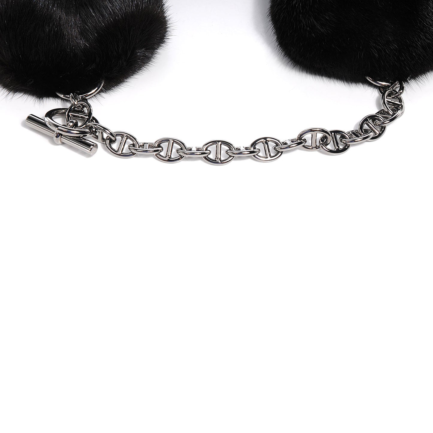 Mink Chaine D'Ancre Collar Scarf Black
