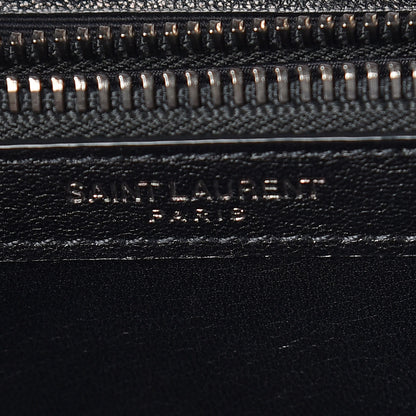 Saint Laurent Sheepskin Matelasse Chevron Monogram Medium College Bag Black 9 of 12