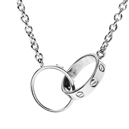Cartier 18K White Gold Interlocking LOVE Necklace 4 of 7