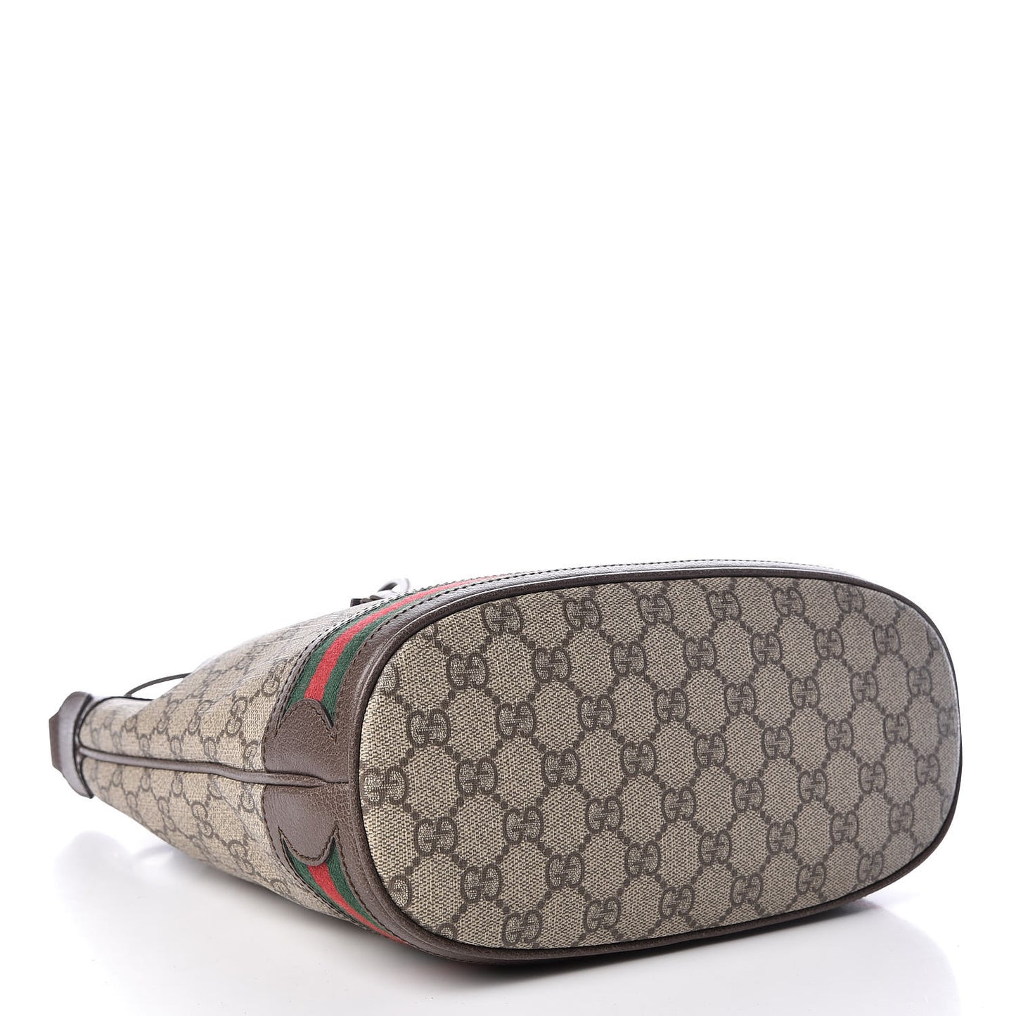 GG Supreme Monogram Web Ophidia Bucket Bag Brown