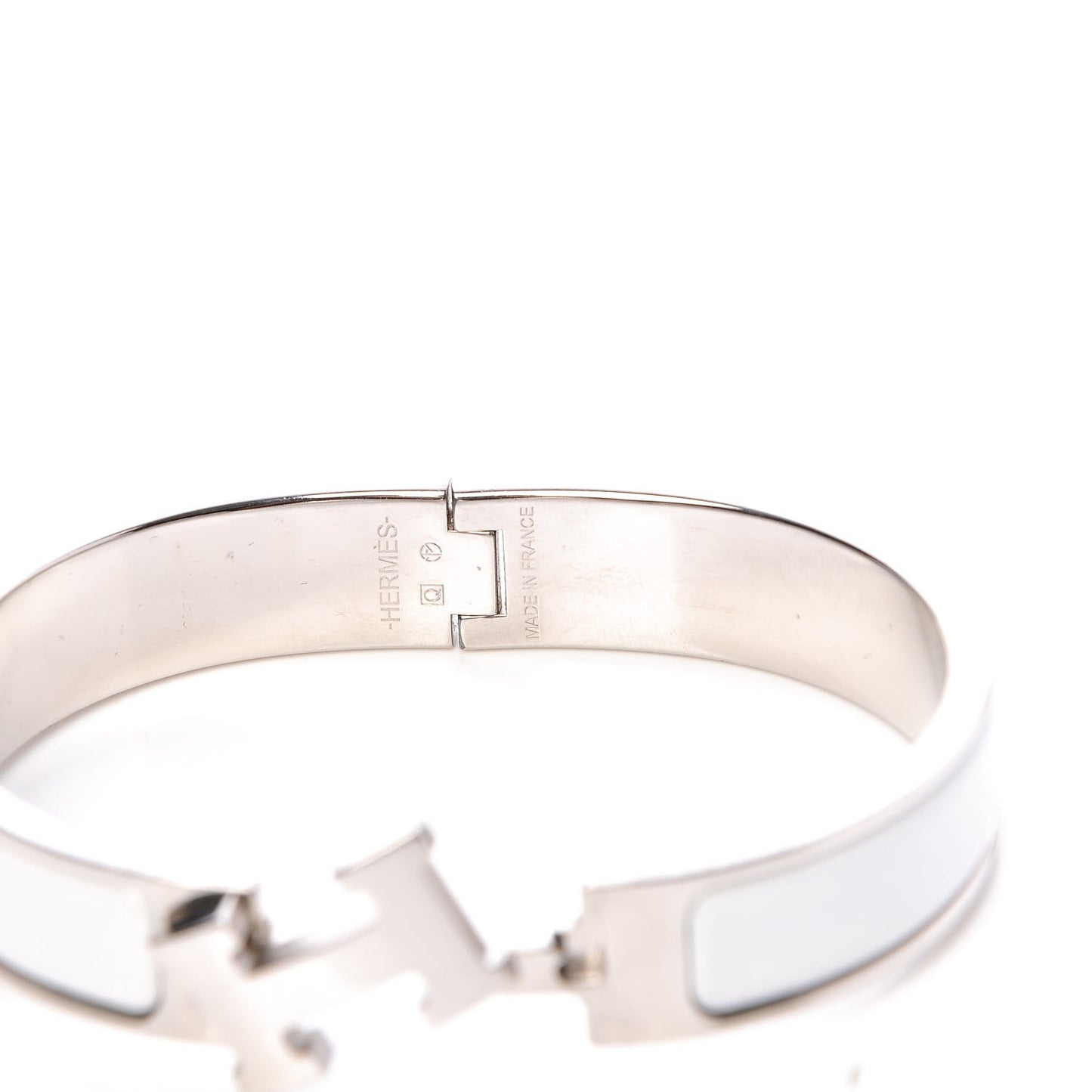 Enamel Narrow Clic Clac H Bracelet PM White