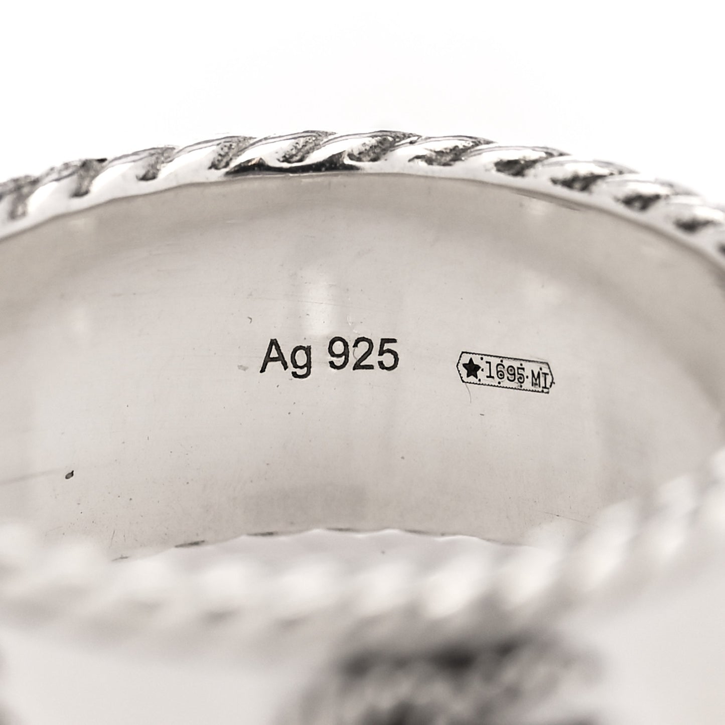 Sterling Silver Torchon GG Marmont Ring 55 7.25