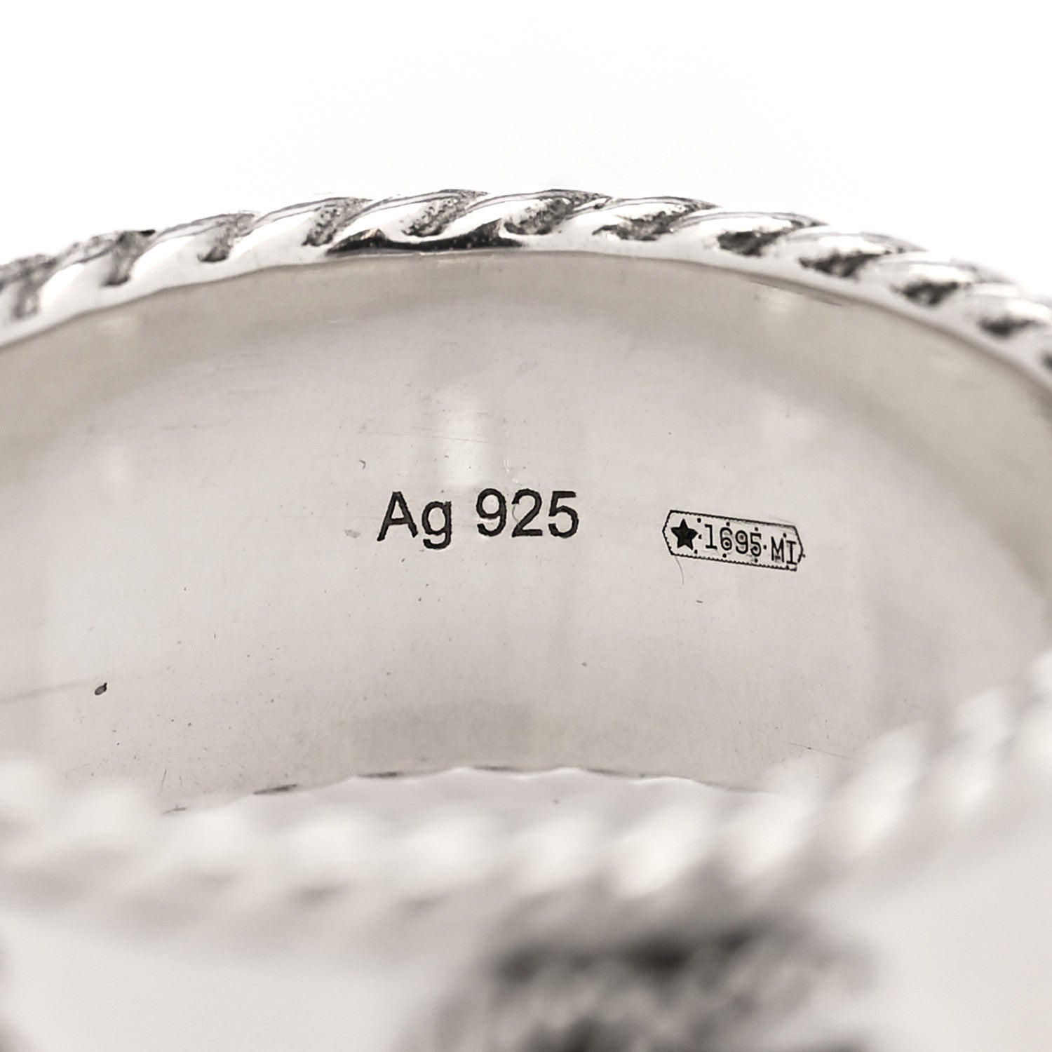 Gucci Sterling Silver Torchon GG Marmont Ring 55 7.25 4 of 5