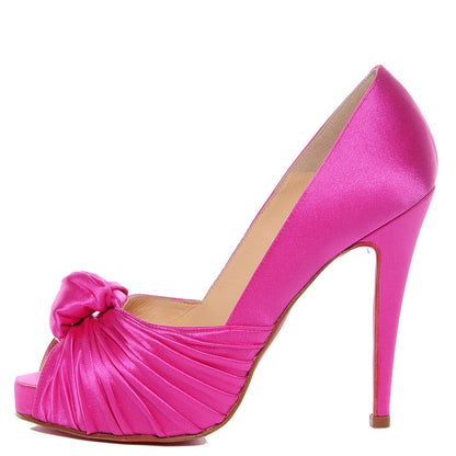 Christian Louboutin Crepe Satin Lady Gres 120 Pumps 36 Hot Pink 1 of 7