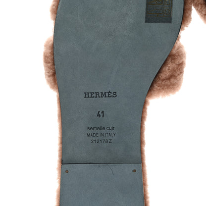 Hermes Woolskin Oran Sandals 41 Rose Aube 7 of 8