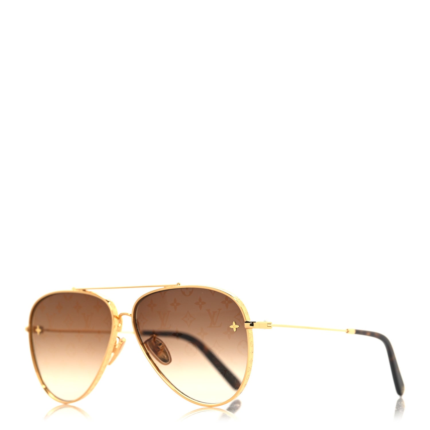 Louis Vuitton Metal The LV Pilot Sunglasses Z1619U Gradient Brown Monogram 1 of 7