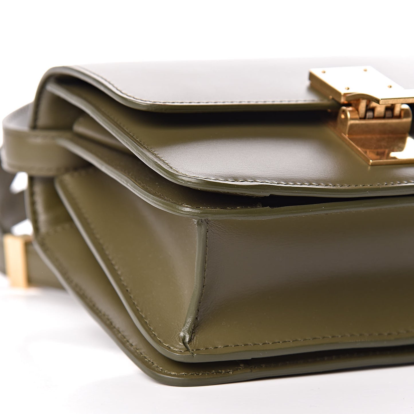 Box Calfskin Small Classic Box Flap Bag Army Green