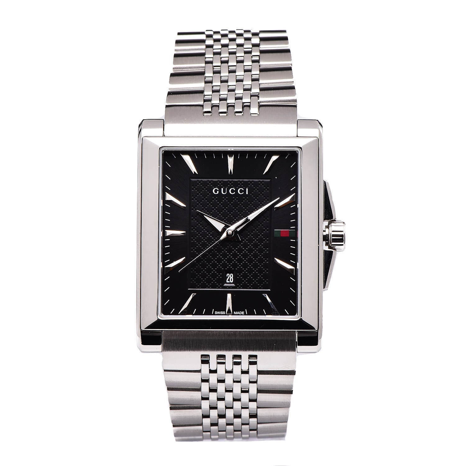 Gucci Stainless Steel 32mm G-Timeless Tank Quartz Watch Black 1 of 6