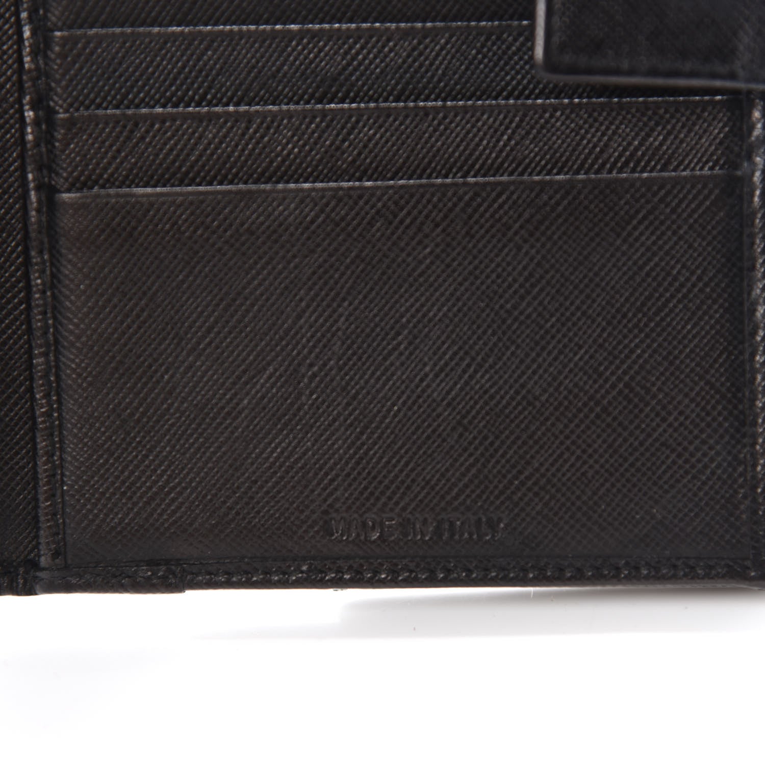Prada Saffiano Tri-Fold Compact Wallet Black 10 of 10