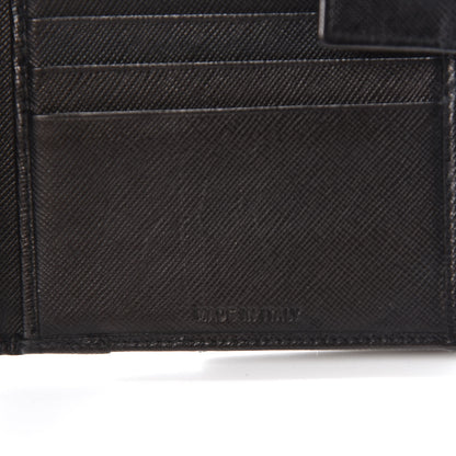 Prada Saffiano Tri-Fold Compact Wallet Black 10 of 10