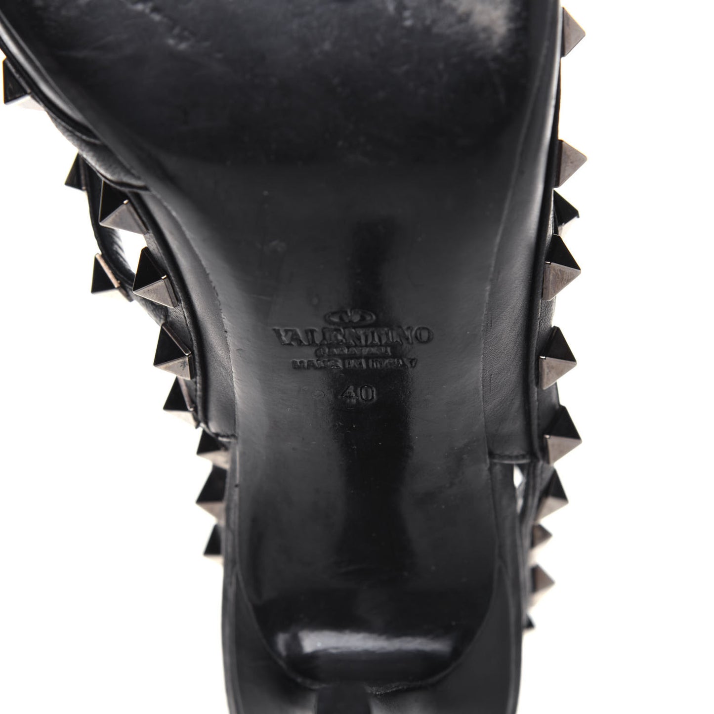 Nappa Rockstud Ankle Strap Pumps 40 Black