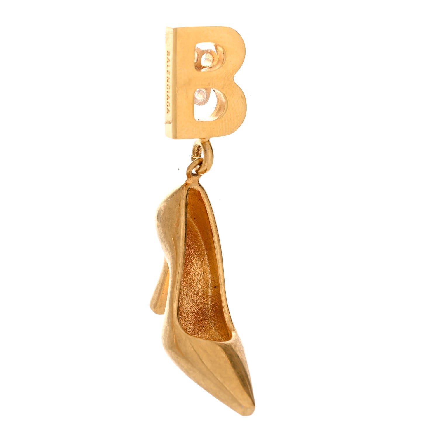 Balenciaga Metal BB Heel Earrings Gold 3 of 6
