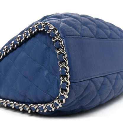 Chanel Washed Lambskin Chain Around Hobo Blue 9 of 10