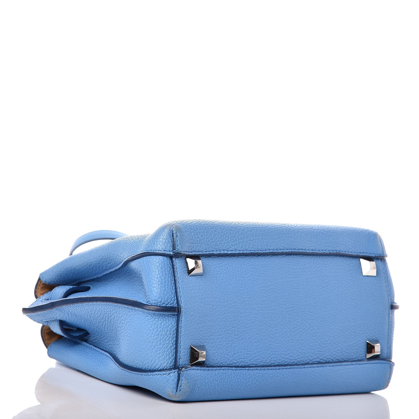 Grained Calfskin Mini Milla Tote Mediterranean Blue