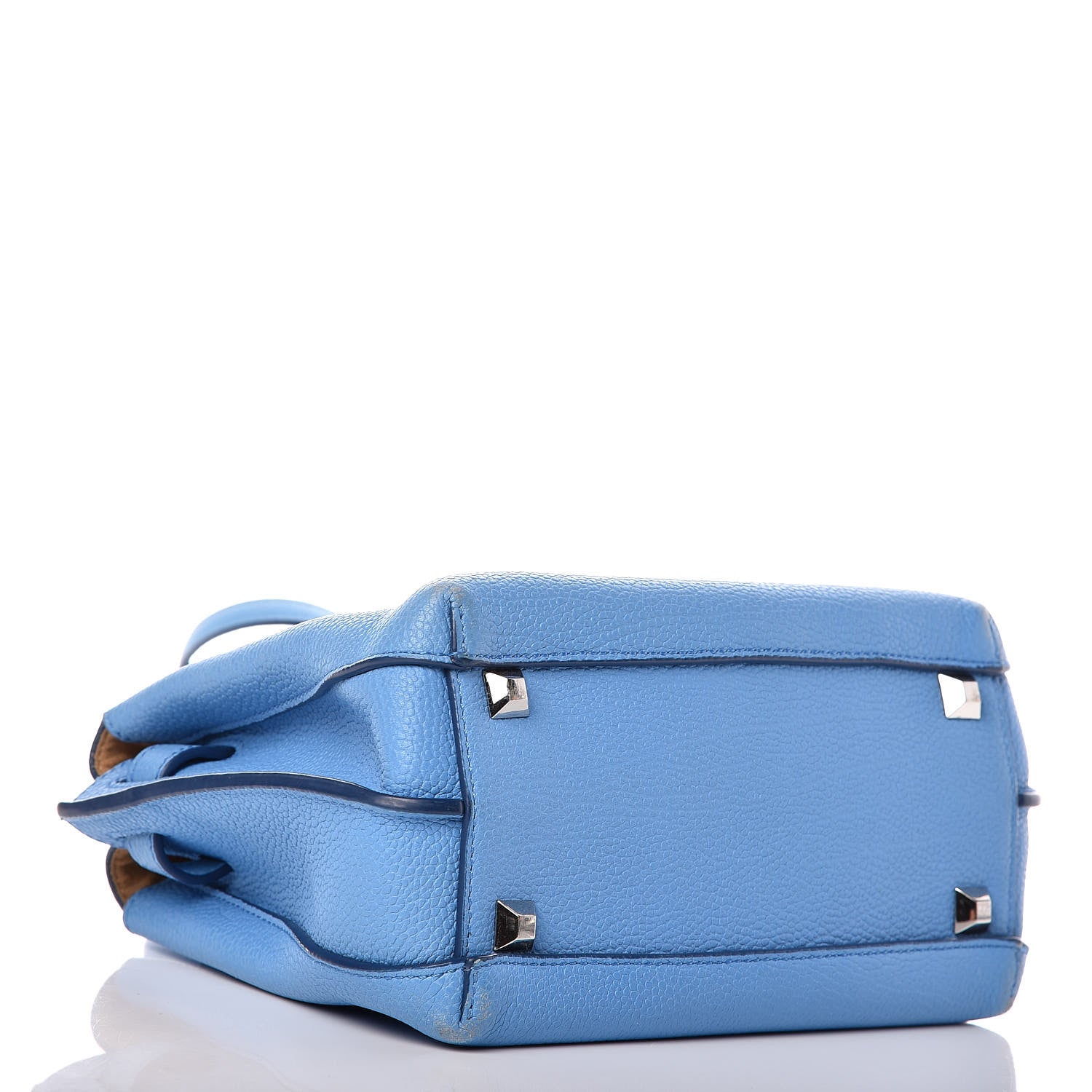 MCM Grained Calfskin Mini Milla Tote Mediterranean Blue 4 of 13