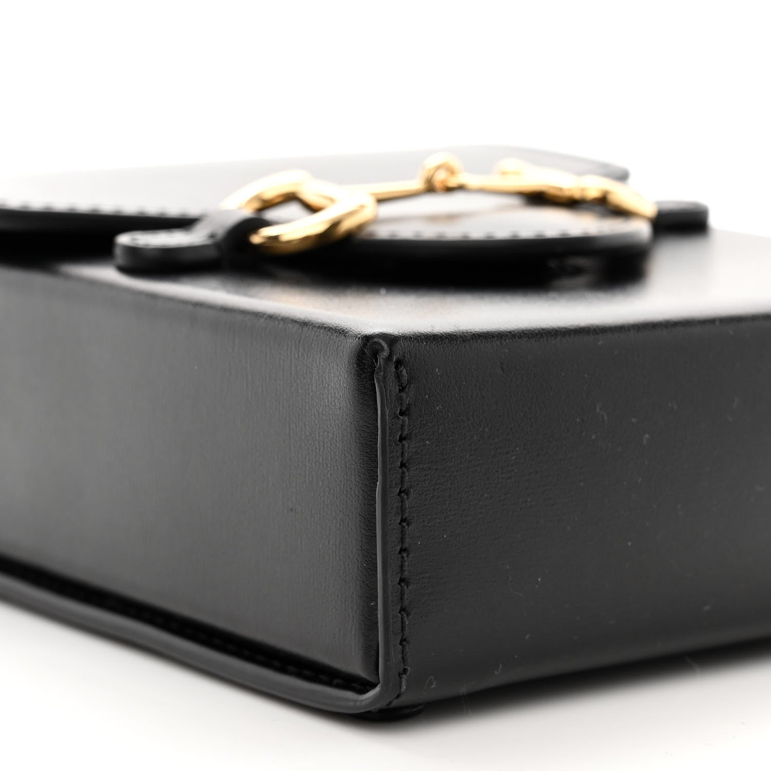 Gucci Boarded Plutone Calfskin Mini Horsebit 1955 Crossbody Bag Black 9 of 10
