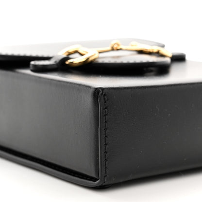 Gucci Boarded Plutone Calfskin Mini Horsebit 1955 Crossbody Bag Black 9 of 10