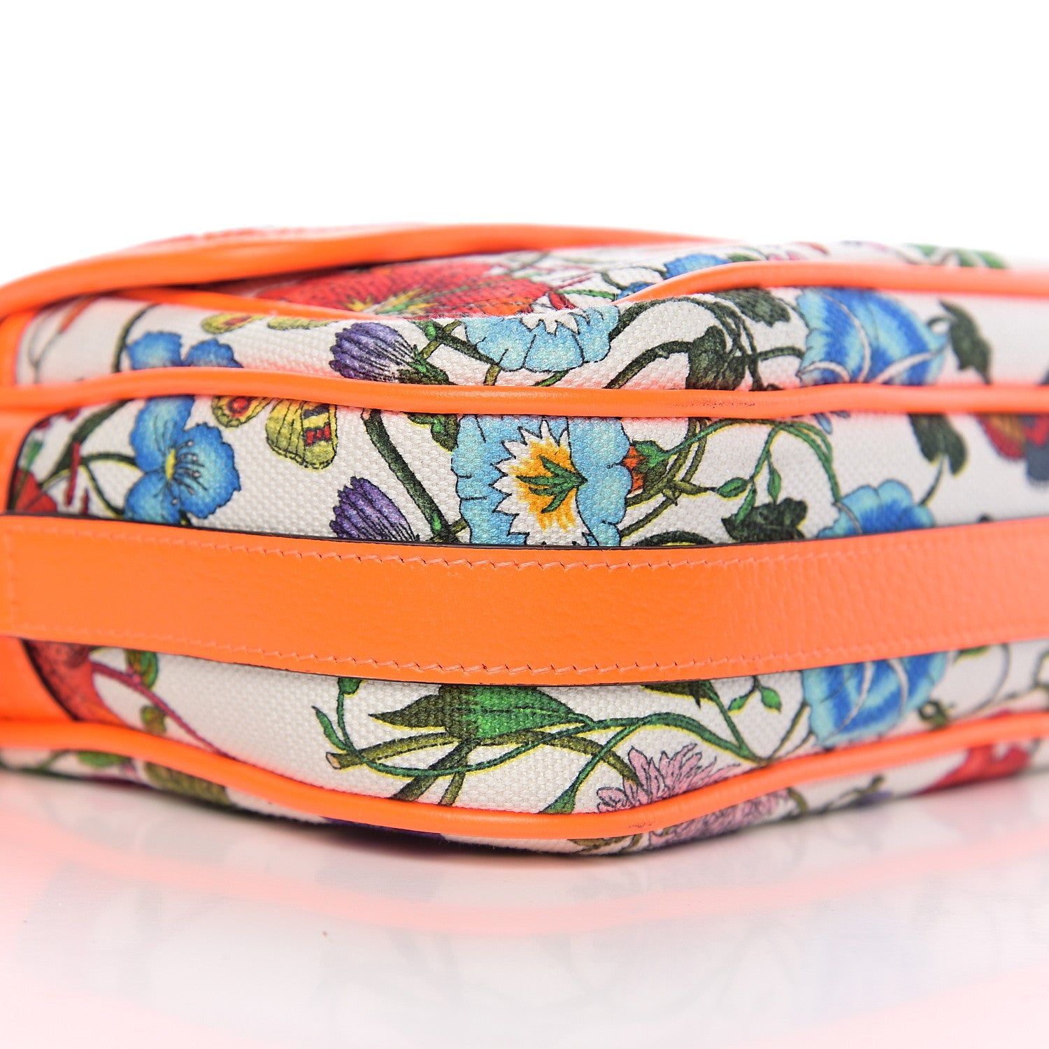 Gucci Canvas Flora Floral Shoulder Bag White Orange Fluo 8 of 9