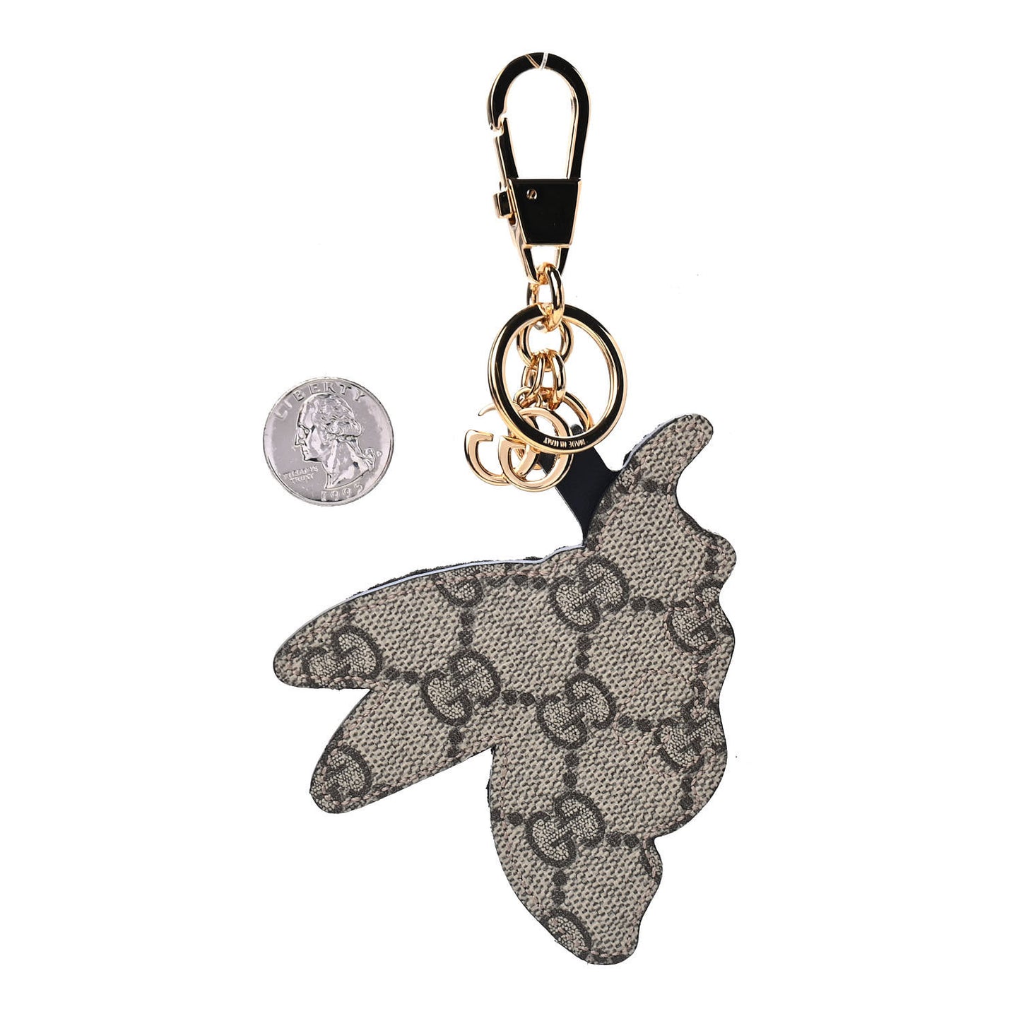 GG Supreme Monogram Embroidered Bee Bag Charm Key Holder