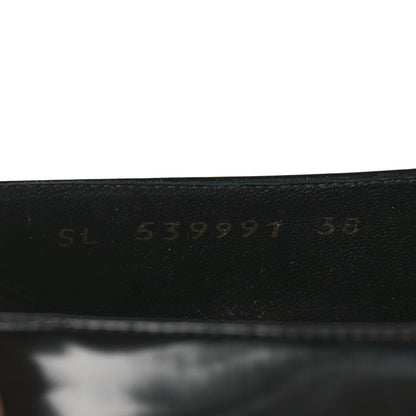 Saint Laurent Patent Calfskin Teddy High Vamp 105 Pumps 38 Black 9 of 9