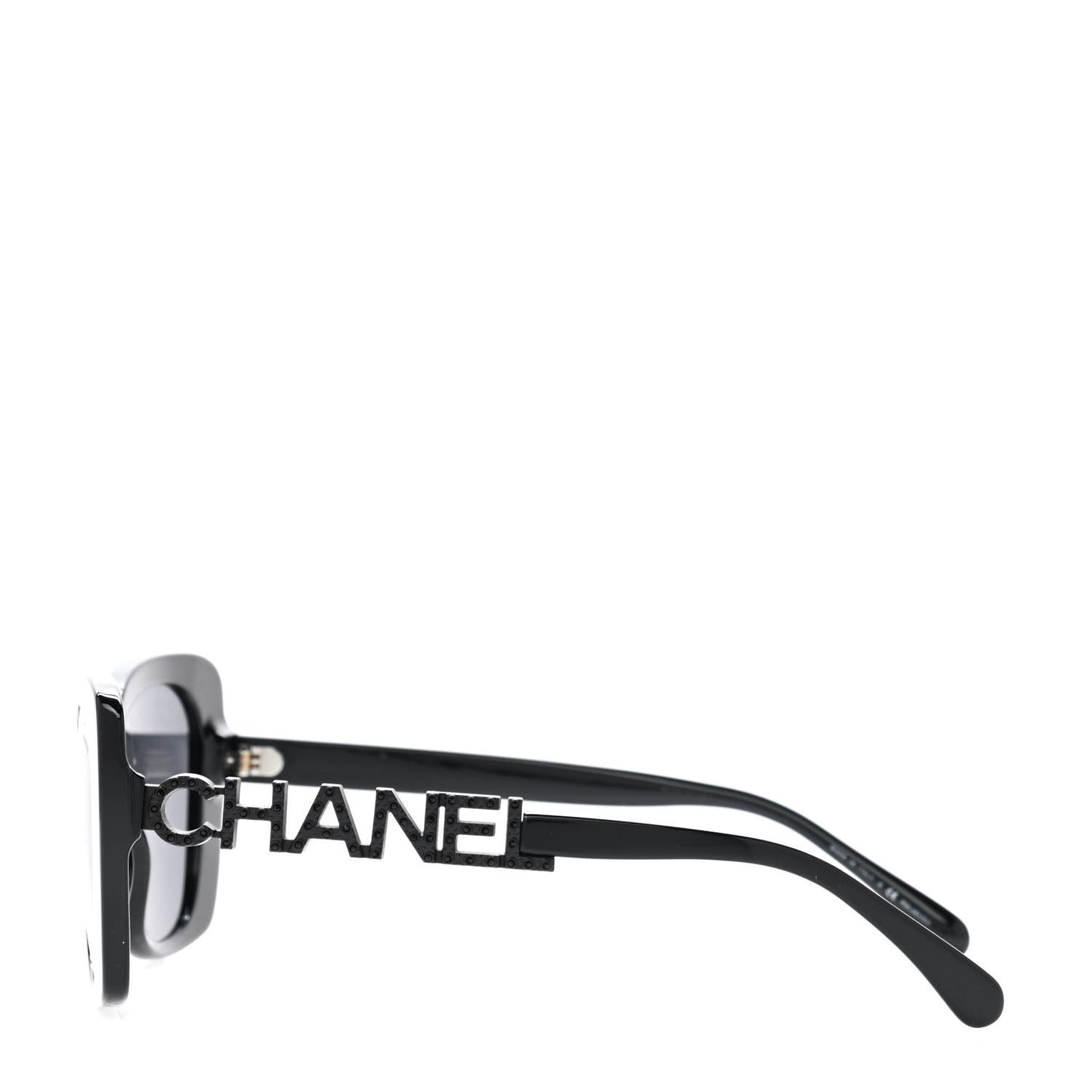 Acetate Strass Polarized Square Sunglasses 5422-B Black