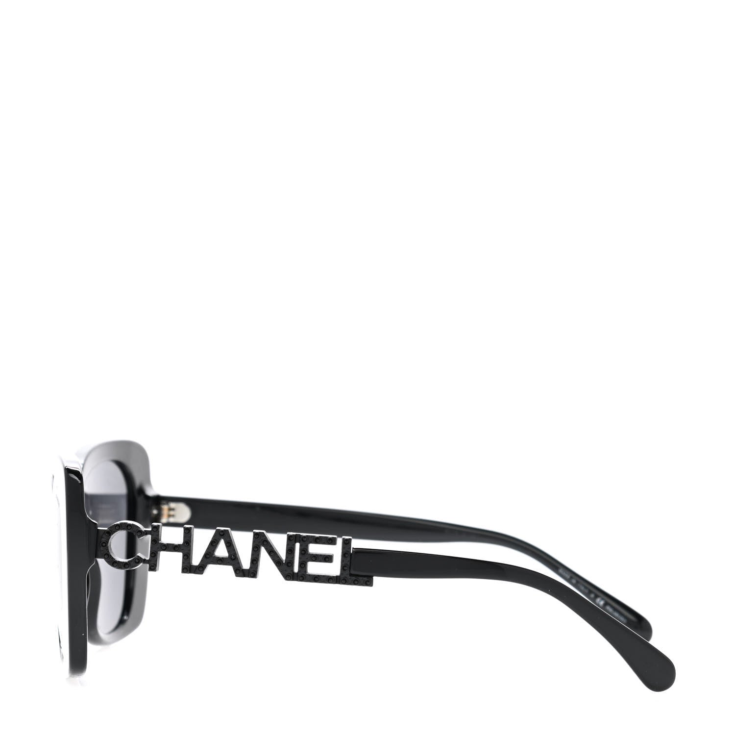 Chanel Acetate Strass Polarized Square Sunglasses 5422-B Black 3 of 8