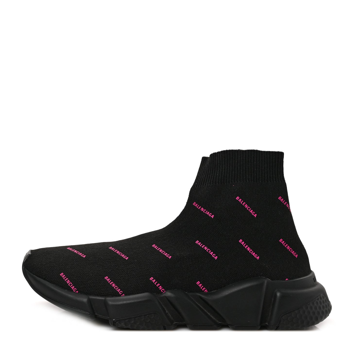 Neoprene Knit Allover Logo Womens Speed Sneakers 39 Black Fuchsia