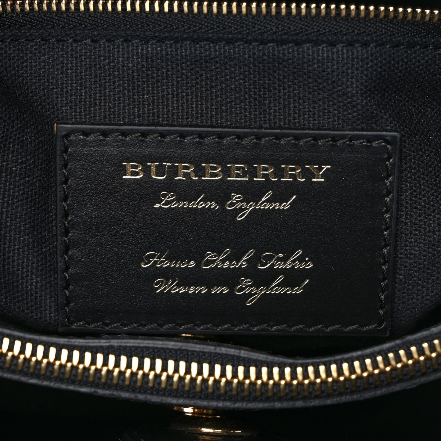 House Check Grainy Calfskin Medium Banner Tote Black