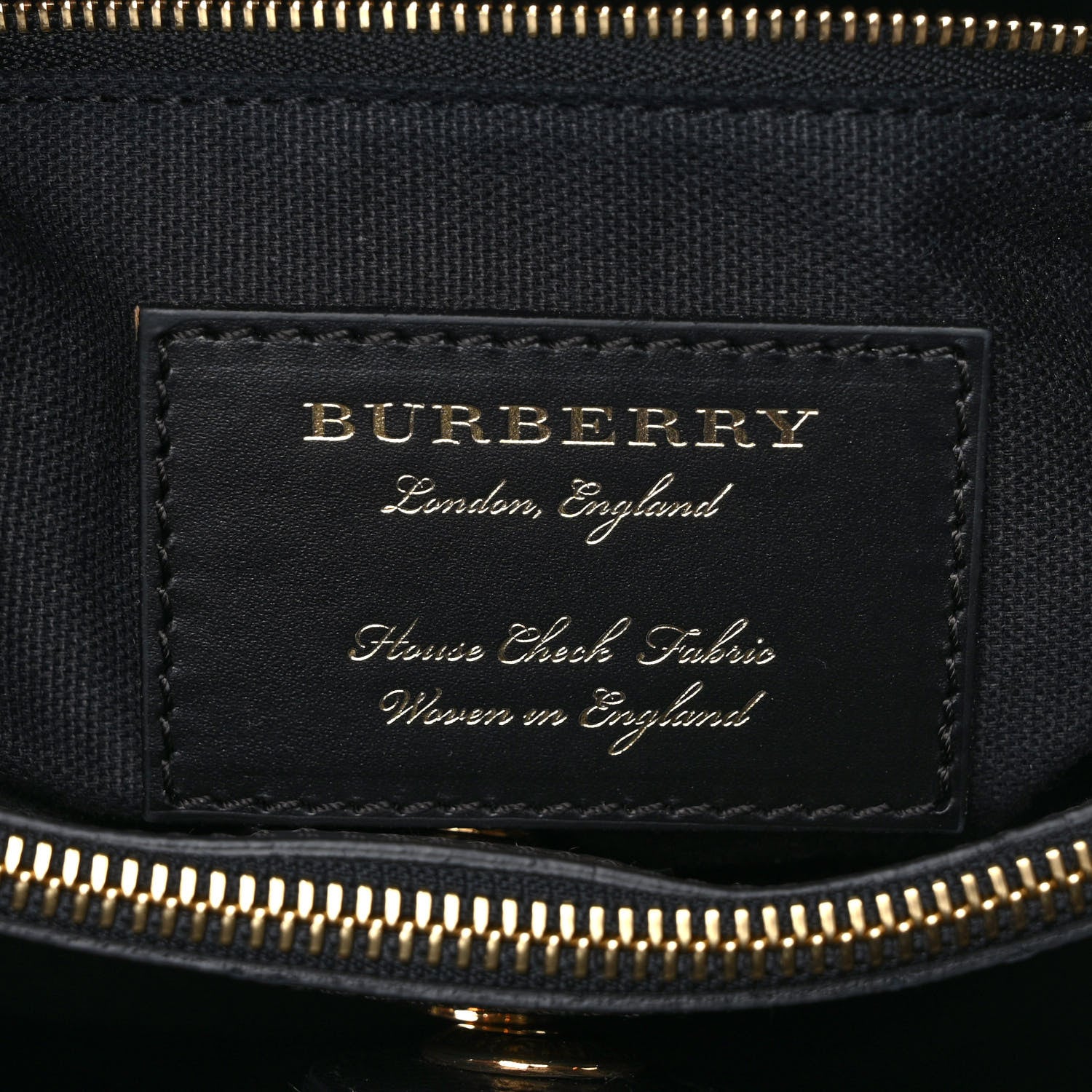 Burberry House Check Grainy Calfskin Medium Banner Tote Black 6 of 9