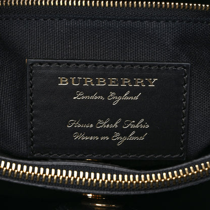 Burberry House Check Grainy Calfskin Medium Banner Tote Black 6 of 9