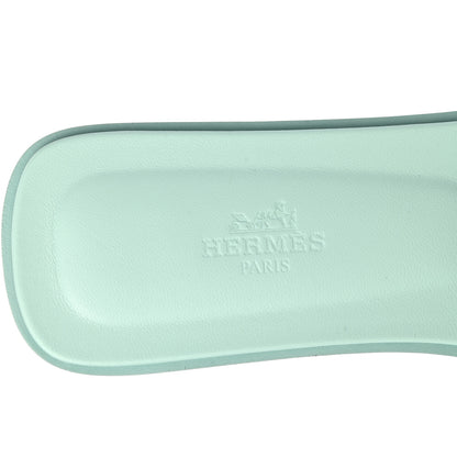 Hermes Epsom Oran Sandals 38.5 Vert Embrun 5 of 8