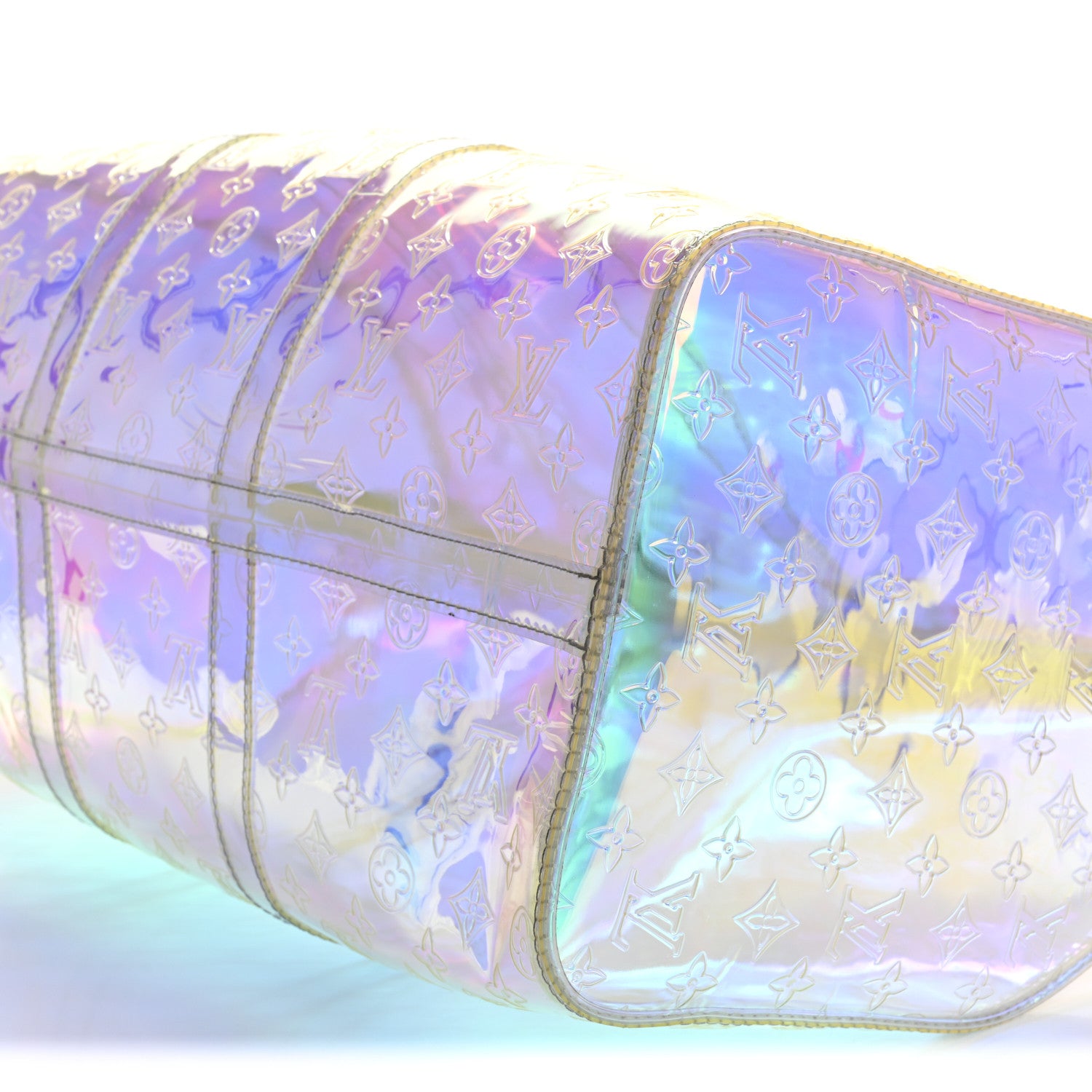 Louis Vuitton PVC Monogram Keepall Bandouliere 50 Iridescent Prism 10 of 14