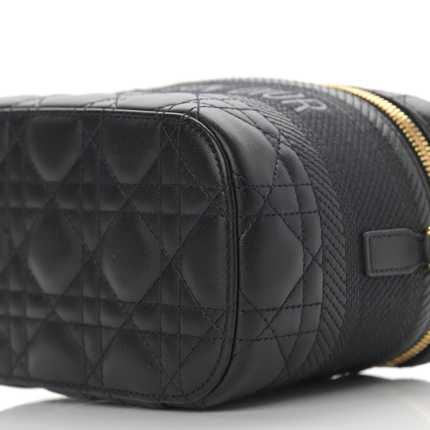 Lambskin Cannage Small Diortravel Vanity Case Black