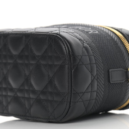 Christian Dior Lambskin Cannage Small Diortravel Vanity Case Black 9 of 10
