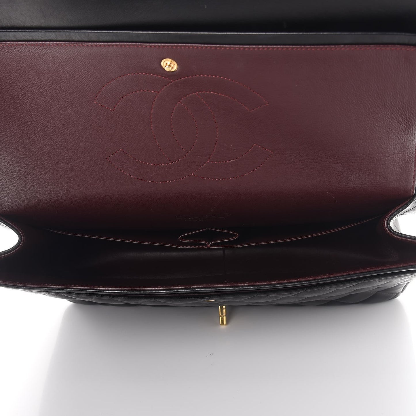 Lambskin Quilted Maxi Double Flap Black