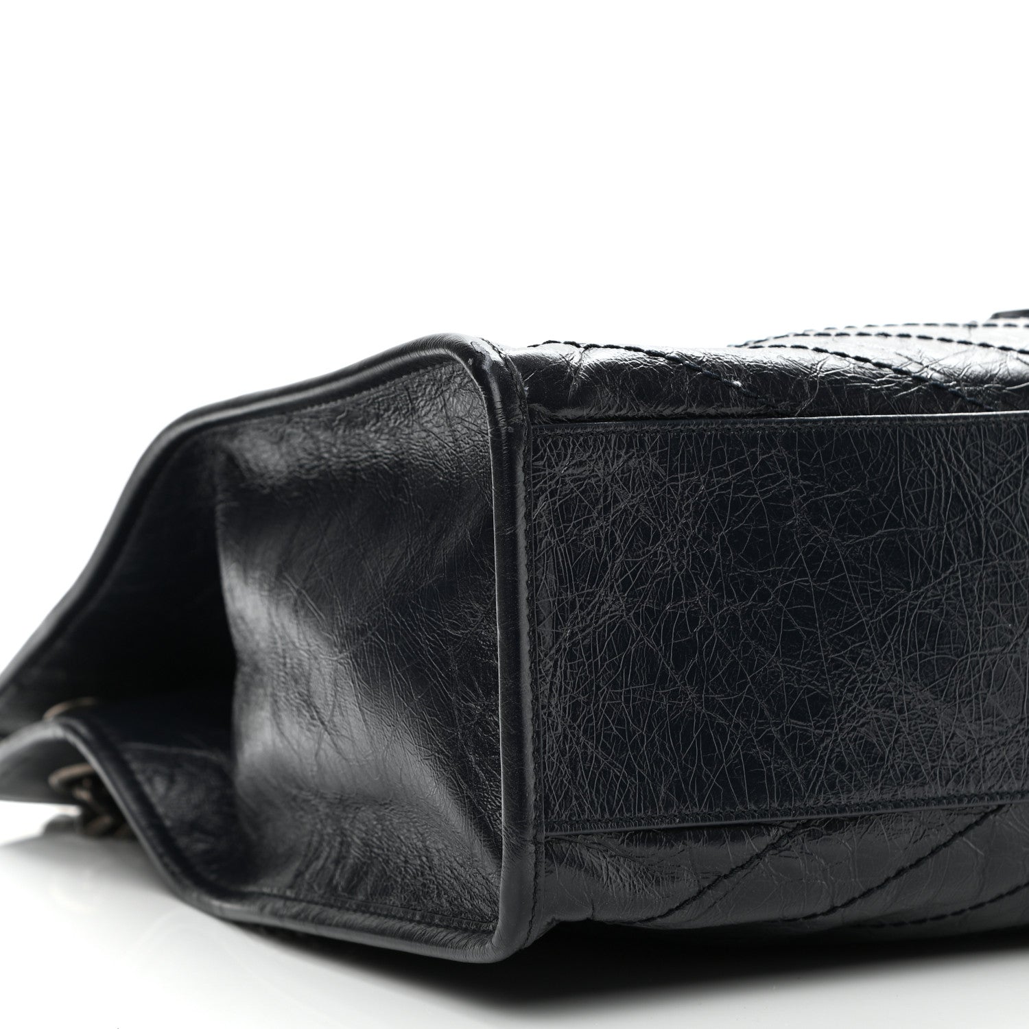 Saint Laurent Crinkled Calfskin Matelasse Monogram Niki Shoulder Bag Deep Marine 10 of 13