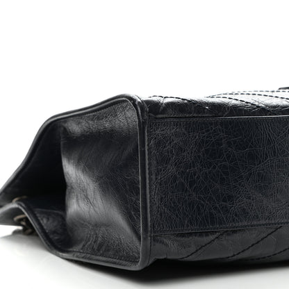 Saint Laurent Crinkled Calfskin Matelasse Monogram Niki Shoulder Bag Deep Marine 10 of 13