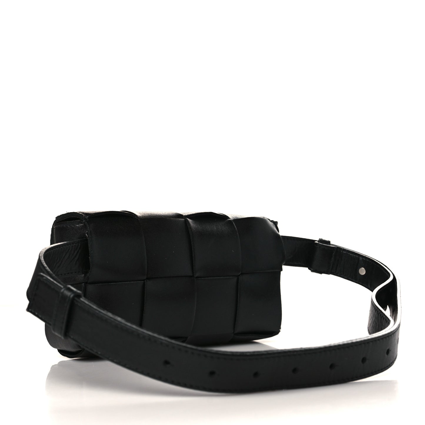 Nappa Maxi Intreccio The Belt Cassette Bag Black