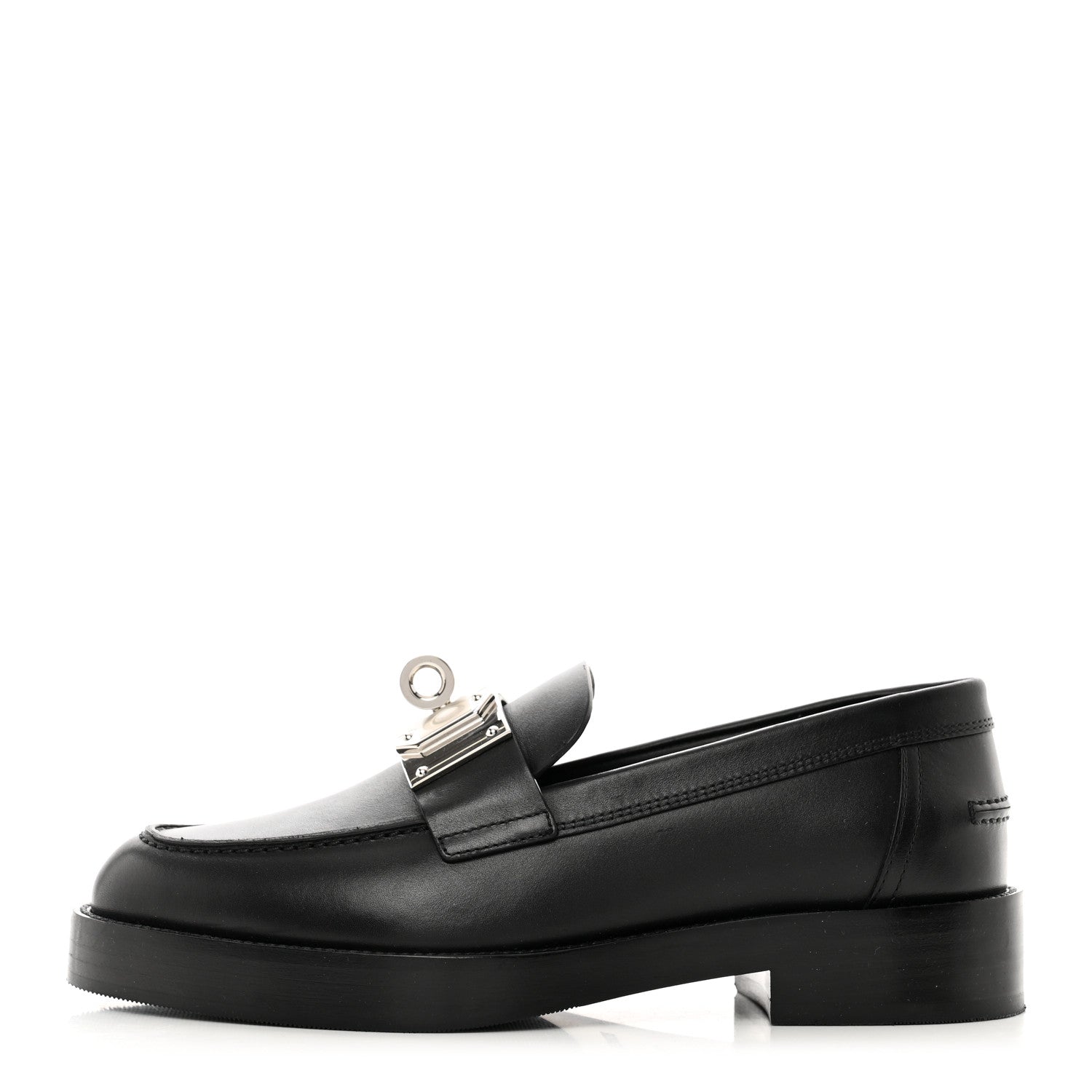 Hermes Calfskin Womens Hot Loafer 35.5 Black 1 of 9