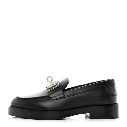 Hermes Calfskin Womens Hot Loafer 35.5 Black 1 of 9
