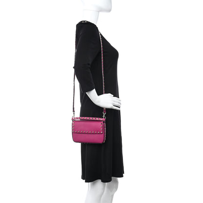 Valentino Garavani Grainy Calfskin Rockstud Crossbody Pouch Blossom 2 of 7