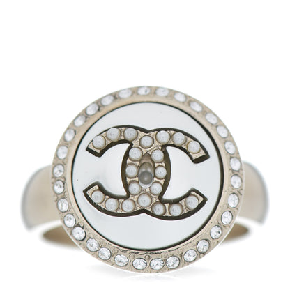 Chanel Pearl CC Ring 7 Gold White 1 of 5