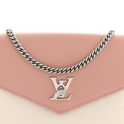 Louis Vuitton Calfskin Mylockme Chain Pochette Rose Ballet White 7 of 10