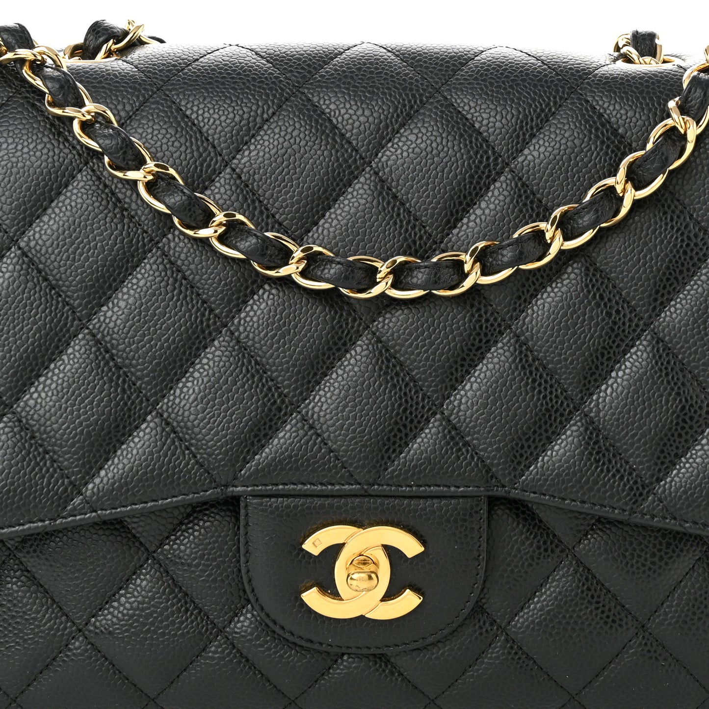 Caviar Quilted Jumbo Single Flap Black