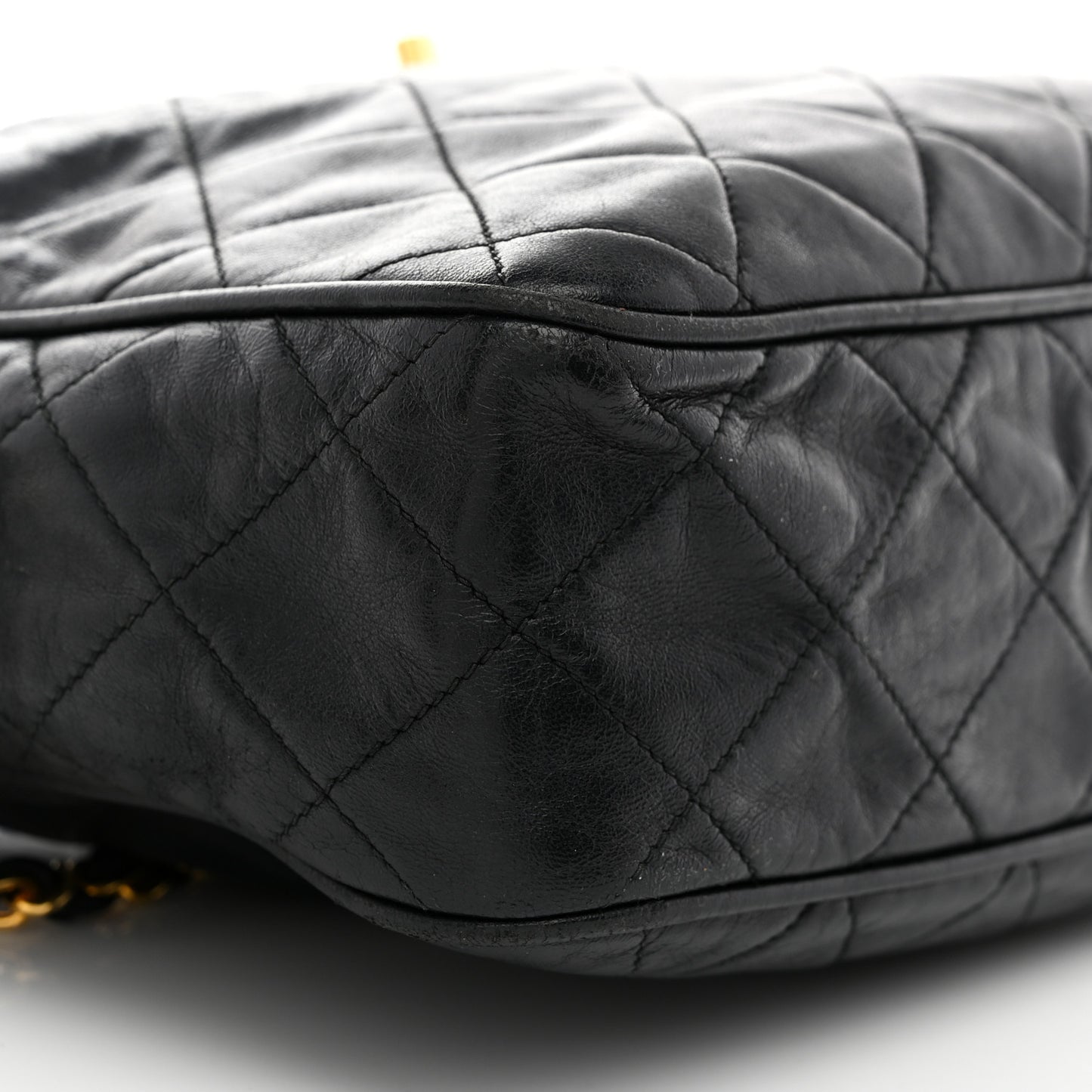 Lambskin Quilted Camera Case Black