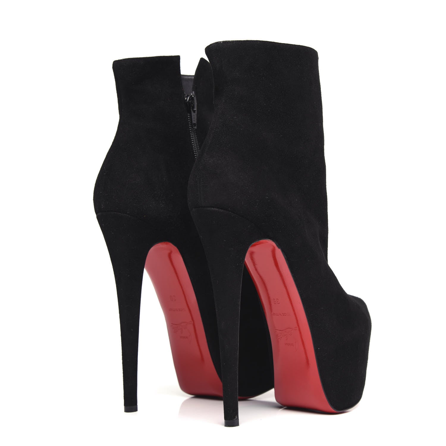 Christian Louboutin Suede Daf Booty 160 Ankle Boots 39 Black 4 of 9