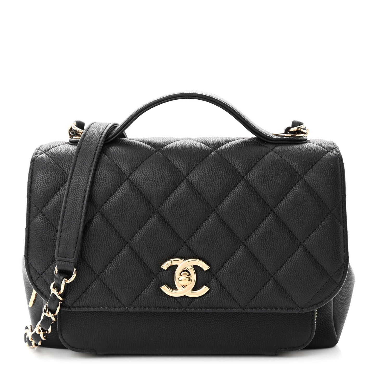 Caviar Quilted Medium Business Affinity Flap Black