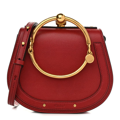 Chloe Calfskin Suede Small Nile Bracelet Bag Intense Red 1 of 11