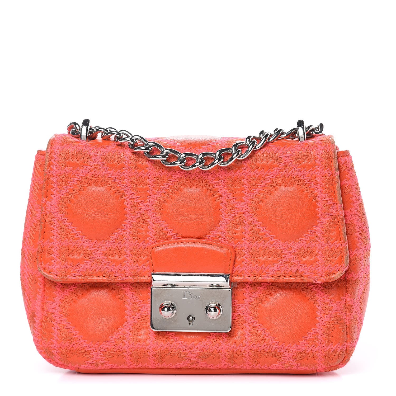 Christian Dior Lambskin Cannage Mini Miss Dior Flap Orange 1 of 15